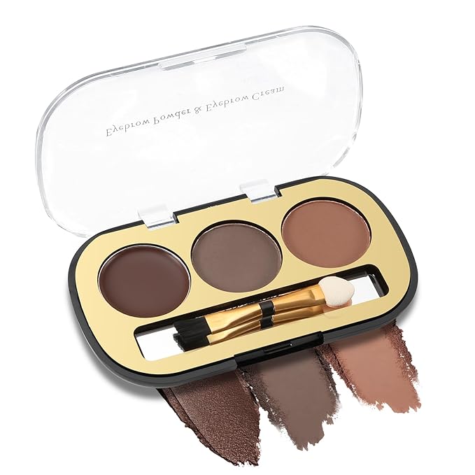 Boobeen 3 Color Eyebrow Powder Palette, Waterproof Eyebrow Gel Makeup, Brow Definer to Shape Perfect Brow，Professional Brow Filler Powder with Brush