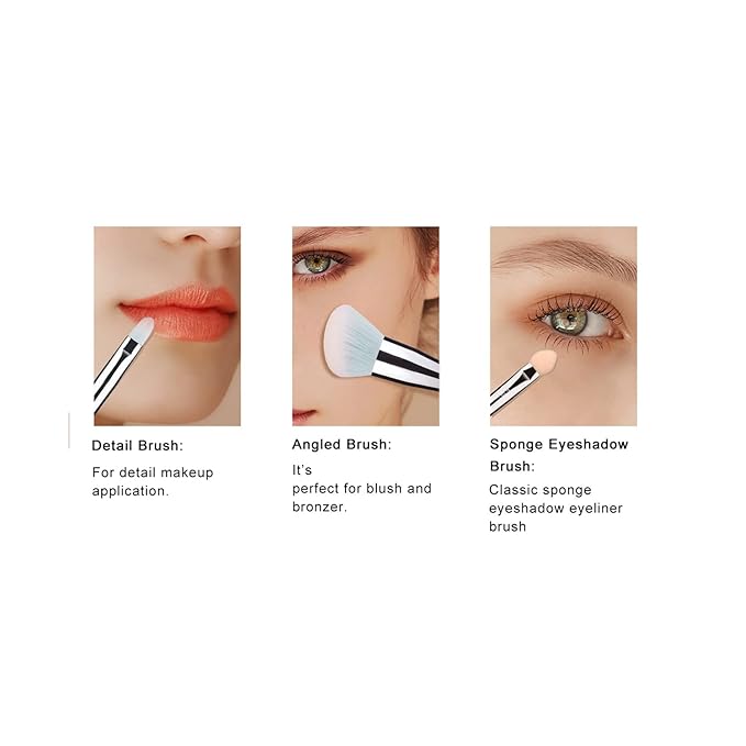 111 Pink Blue Gradient Makeup Brushes and Makeup Sponges Set 18Pcs/Set ，Soft Synthetic Fiber Makeup Brush Set，Suitable for Beginners/Makeup Artists, Valentine's Day, Christmas gifts