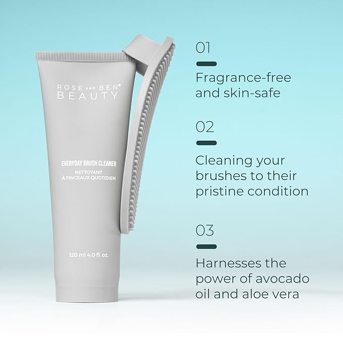 Everyday Brush Cleanser | Fragrance-Free Gel Formula | Gentle and Nourishing with Avocado Oil & Aloe Vera | Professional Makeup Brush Cleaner | Vegan, Cruelty-Free, Eco-Conscious Packaging