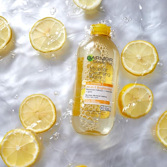 Garnier Micellar Water with Vitamin C, Facial Cleanser & Makeup Remover, Brightening & Hydrating, For All Skin Types, Vegan, Cruelty Free, 13.5 Fl Oz (400mL), 2 Count