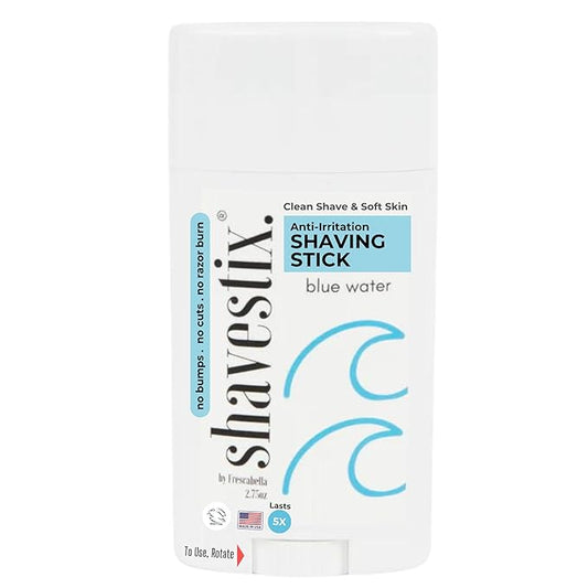 Travel Shaving Cream Stick 2.75 Oz | Blue Water Scented Coconut Based Razors, Shavers Friendly Hair Removal Cream Bar | Shavestix Shave Stick Sub Foam, Gel, Soap, Shaving Cream Women, Men