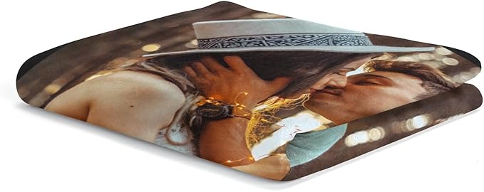 Personalized Spotify Code Music Blanket Custom Blanket with Picture Text Customized Blankets Thows Photo Blankets Customize Gifts for Mom Dad Couple Girlfriend Boyfriend Wife Husband