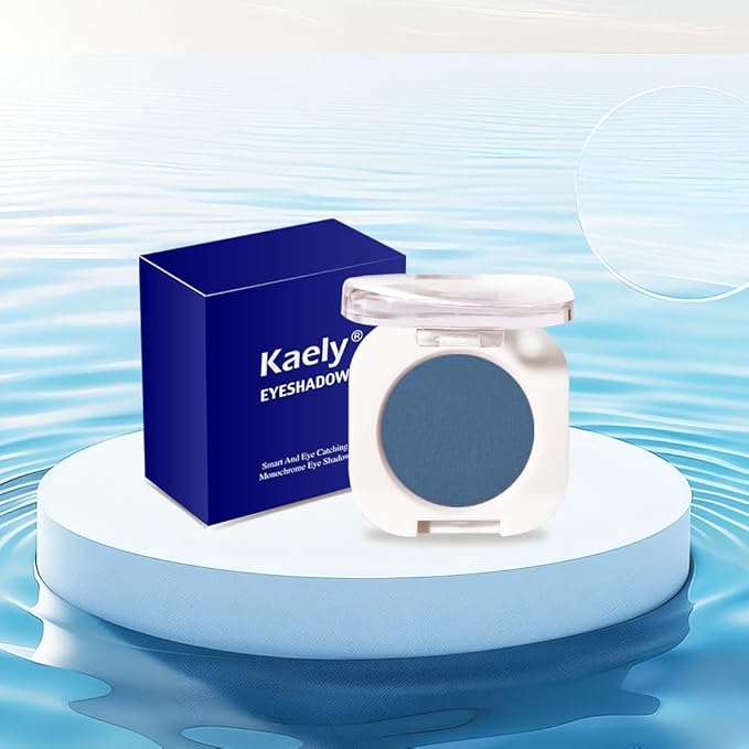 Single Matte Eye Shadow Palette Makeup, Blue Matte Eyeshadow for Women, Monochrome Eye Shadow Makeup, Pigmented Waterproof Sombras Para Ojos, Vegan, Talc, Paraben & Cruelty Free, 34