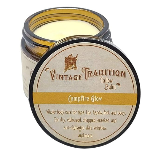Vintage Tradition Beef Tallow All Purpose Balm - Healing, Hydrating Warm Ginger Skin Care Salve Replaces Body Lotion, Hand Cream, More - Essential Oil, Olive Oil, and Grass-Fed Tallow, 2 fl. oz.