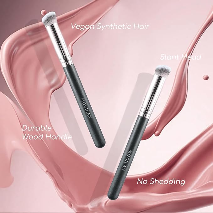 Concealer Brush Under Eye Nose Contour Brush for Concealing, Blending, Buffing with Powder, Liquid, Cream Cosmetics, Full Coverage Vegan Makeup Brushes