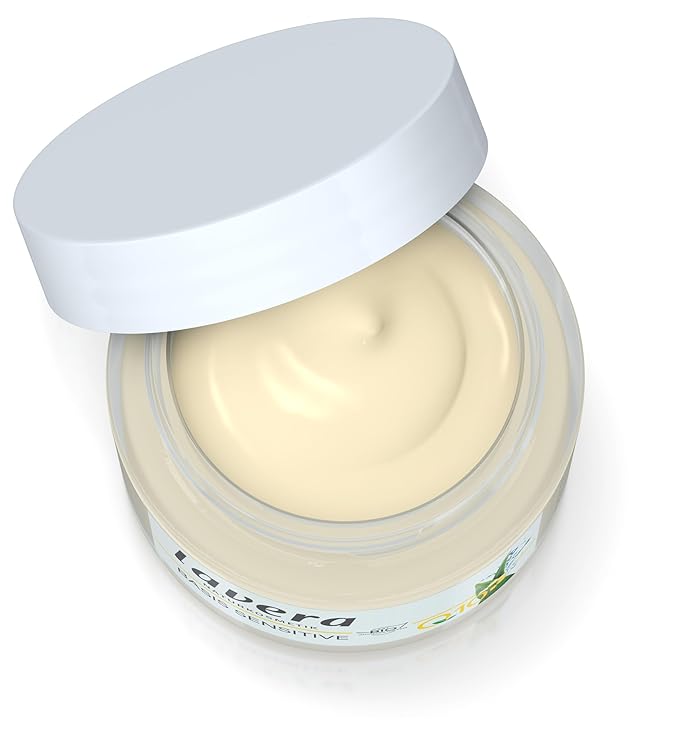 lavera Basis Sensitive Anti Wrinkle Moisturizing Cream - Face Cream with Q10 & Aloe Vera - Moisturizing Facial Cream - Anti Aging Cream - PETA Certified - Vegan - Made in Germany - 1.7 Fl Oz