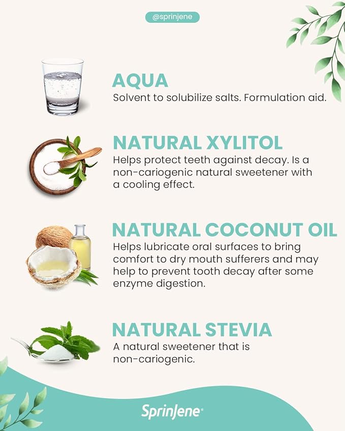 SprinJene Natural Total Care Fluoride Free Toothpaste – Patented Formula with Black Seed Oil & Zinc – Dry Mouth Toothpaste for Fresh Breath & Strong Teeth – Made in The USA (4 Pack)