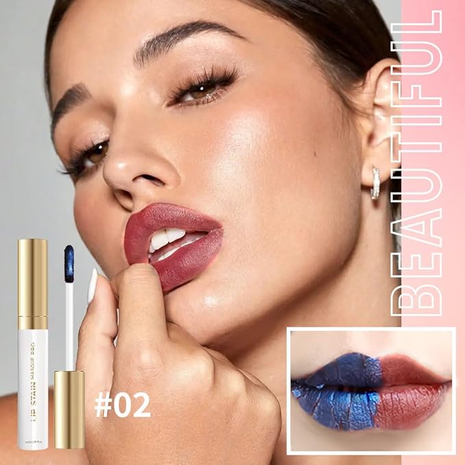 Lip Liner - Peel Off Lip Stain | Long Lasting Matte Lip Tattoo | Transfer Proof, Hydrating Formula with Hyaluronic Acid & Vitamin E | Vegan & Cruelty-Free | for All Skin Types(2#Brown)