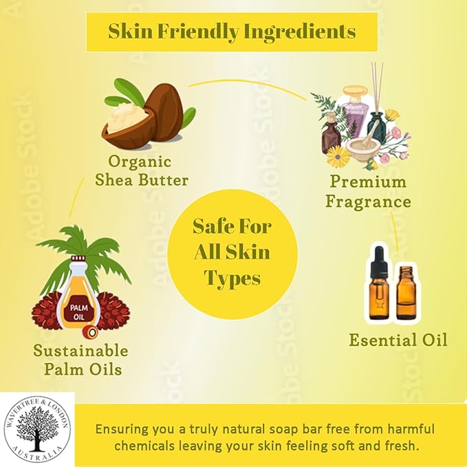 Wavertree & London Pineapple, Coconut & Lime Scented Natural Soap (2 Bars), 7oz Moisturizing French Triple Milled Soap Bars enriched with shea butter - Pure Plant Oil Bath & Body Soap Bars