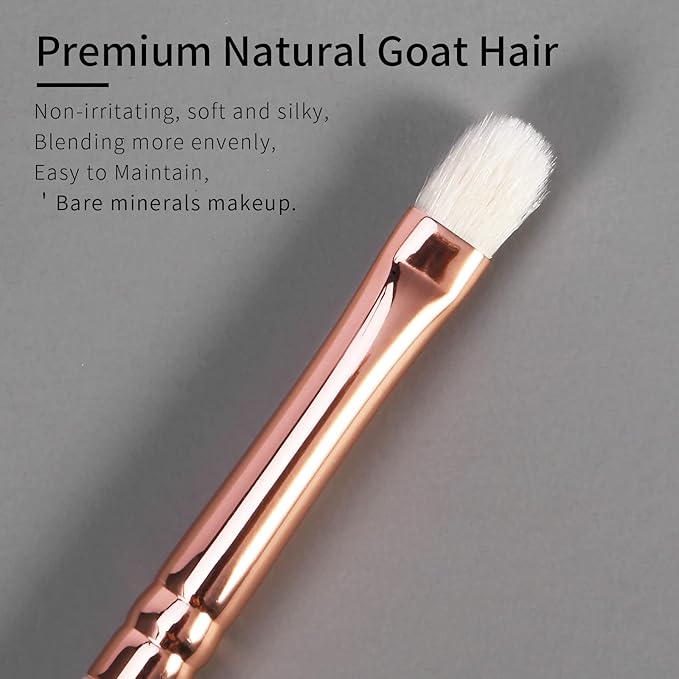 Natural Goat Hair Eye Shadow Brush, Eye Detail Brush, Small Smudge Eyeshadow Brushes, Mini Smudge Brushes, Single Natural Hair Makeup Brush, Corner Eyeshadow Brushes, Eyeshadow Blending.