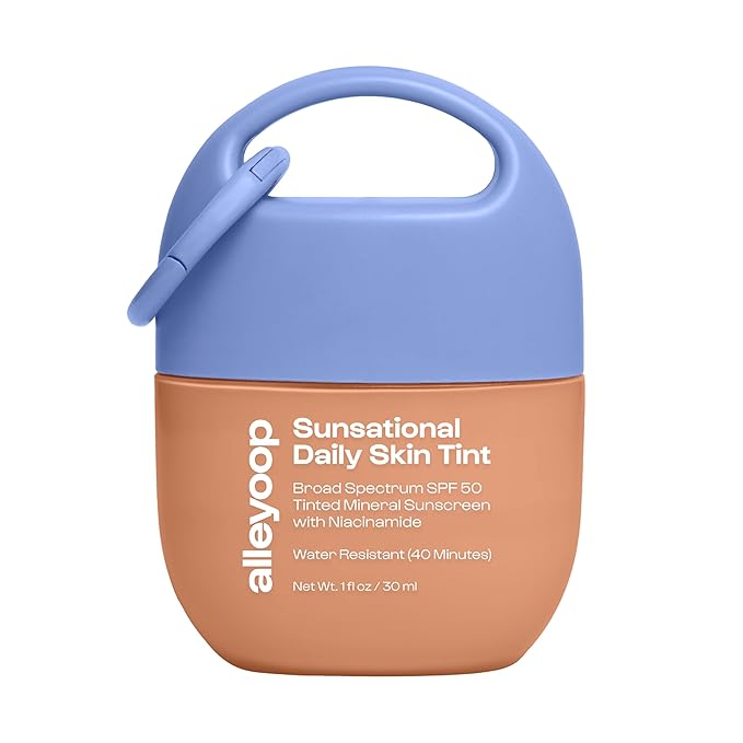 Alleyoop Sunsational Tinted Moisturizer SPF 50 for Face Broad Spectrum – 100% Mineral Face Sunscreen with Jojoba, Hydrating & Soothing Tinted Sunscreen, Vegan & Cruelty-Free (Halo)