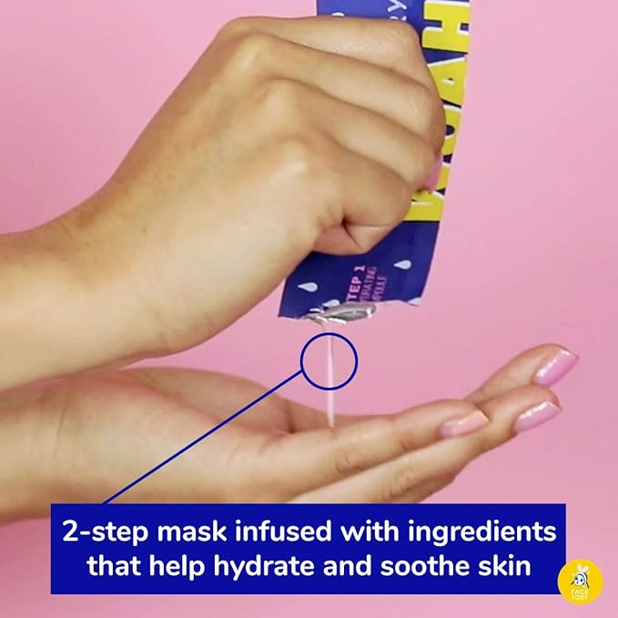 FACETORY K Beauty Face Mask Skin Care - Woah That H2O 2-Step Sheet Mask with Ceramide & Sodium Hyaluronate | Moisturizing, Balancing (5 Pack)