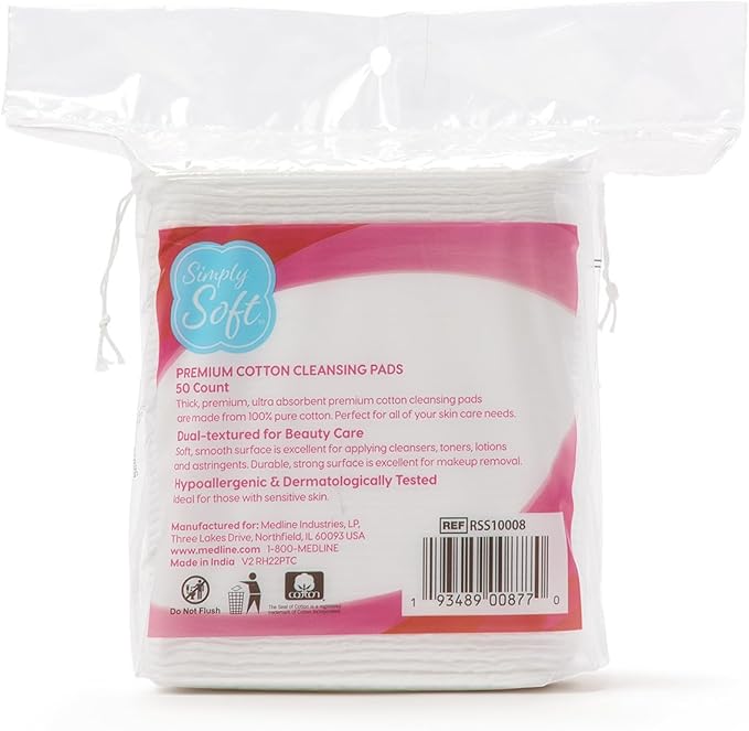 Premium Jumbo Cotton Cleansing Pads, 100% Pure Cotton, Large 3.5 x 4.5 Cotton Pads (200 Count)