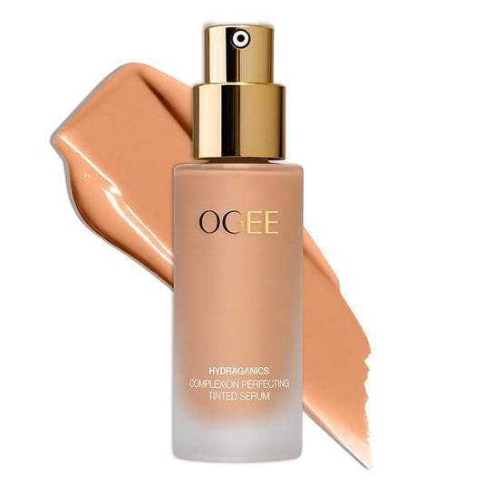 Ogee Complexion Perfecting Liquid Foundation - Lightweight Tinted Moisturizer For Face (Gingko 5.00N - Medium Tan, Neutral Undertones) - with Vitamin C & Jojoba Oil - Certified Organic & Made in USA