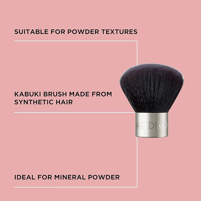 ARTDECO Mineral Powder Foundation Brush - Kabuki Brush with Vegan Bristles for Flawless Coverage, Perfect for Face Powder - Ideal Makeup Tool for a Radiant Finish