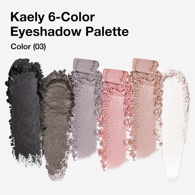 Kaely 6 Color Mini Nude Eyeshadow Palette Makeup, Highly Pigmented Eye Shadow Palette Waterproof, Natural Glitter Shimmer Eye Shadow Palette, paleta de sombras de ojos, Vegan & Cruelty-free, 03