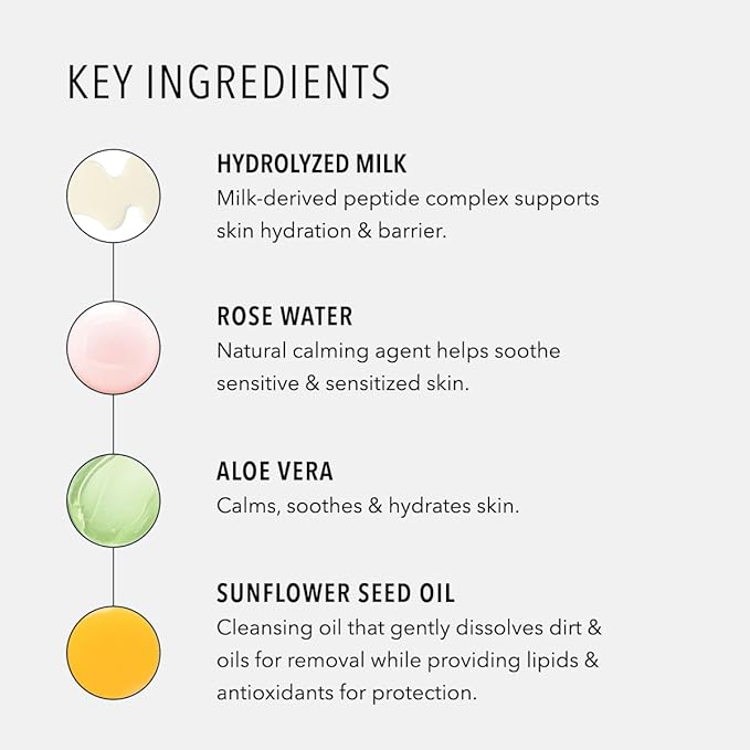 HydroPeptide Cashmere Cleanse, Facial Rose Milk, Clean & Balance Skin's Natural Oils, 6.76 Ounce