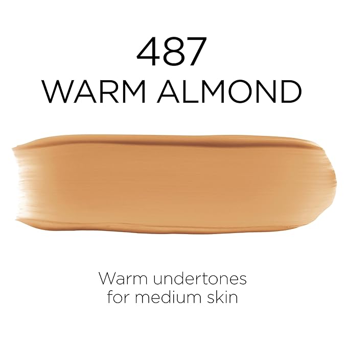 L'Oreal Paris Makeup Infallible Up to 32 Hour Fresh Wear Lightweight Foundation, 487 Warm Almond, 1 Fl Oz, Packaging May Vary