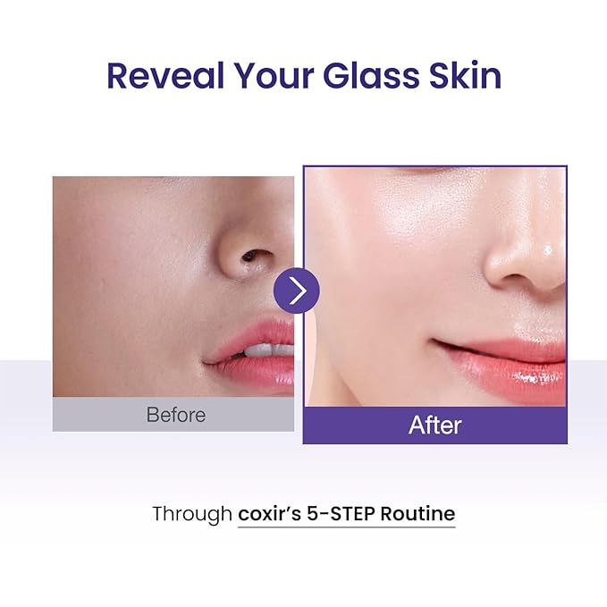 coxir K-Beauty Seoul Glow Set – 5-Step Korean Skincare Routine with TXA & Black Rice – Cleansing oil, Mask Cleanser, Ampoule, Balm & Moisturizer – Deep Hydration, Radiant Glass Skin Gift Set