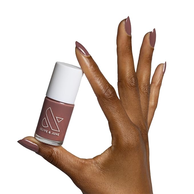 Olive & June Long Lasting Nail Polish | Plump Gel-Like Finish No Lamp Needed | Lasts up to 10 days | Salon-Quality Color at Home | 15-Free Vegan Cruelty-Free Chip-Resistant Shine |Shacket Rose Neutral