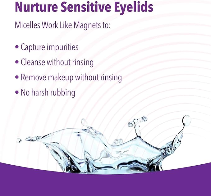 iVIZIA Micellar Eyelid Cleanser for Sensitive Eyelid Cleansing, BAK-Preservative-Free, Rinse-Free, Gently Removes Makeup, 3.3fl oz Bottle Packaging May Vary﻿