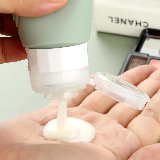 Travel Bottles for Toiletries, Tsa Approved 3oz Travel Size Containers BPA Free Leak Proof Refillable Liquid Silicone Squeezable Travel Accessories for Shampoo Conditioner Lotion (4 Pack)…