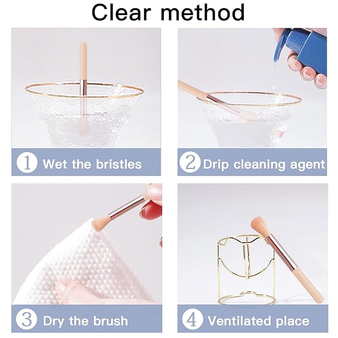 Vtrem Portable Retractable Makeup Brushes Set - 8 in 1 Travel Powder, Angled, Lip, Eyeshadow, Foundation Blending, Beauty Sponge All in One Make Up Brush Set