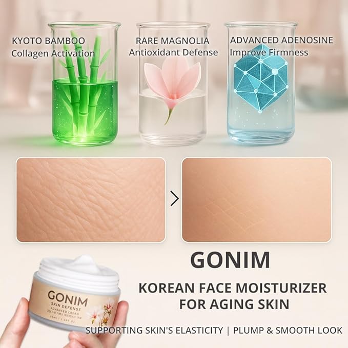 Face Moisturizer Korean Skin Care,Anti Aging Support with Collagen Activation,Skin Barrier Repair Face Cream,Daily Face Moisturizer for Dry,Sensitive Oily Skin,Shea Butter Hydration-3.38fl.oz