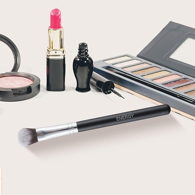 ENERGY Kitten Paw Concealer Brush – Precision Angled Makeup Brush for Under Eye & Spot Coverage – Soft Synthetic Bristles for Liquid & Cream Blending(273 Brightening Concealer Brush)