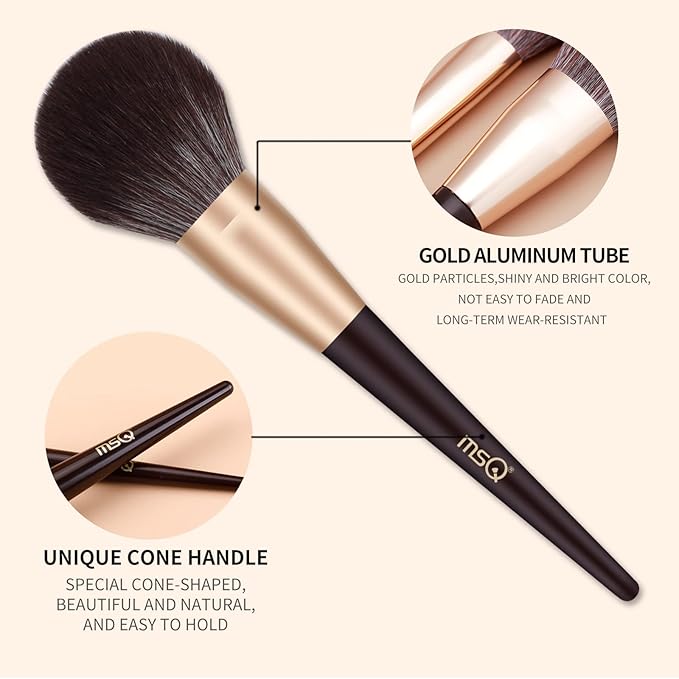 MSQ Make Up Brushes 10Pcs Makeup Brush Set Foundation Brush Blending Brush (Brown)