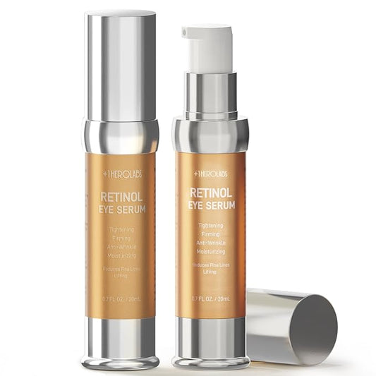 Eye Cream for Anti-Aging & Wrinkles – Firming, Hydrating & Repairing Eye Serum with Retinol, Niacinamide, Hyaluronic Acid, Vitamin E & Bifida Ferment Lysate, 0.7 Fl Oz (Pack of 2)