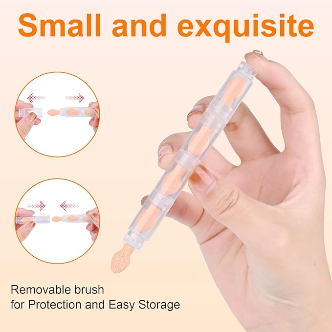 6 PCS Portable Detachable 5-Section Sponge Eyeshadow Stick Brushes, Multi-Functional Concealer Applicator Cosmetic Tools, Smudge Makeup Brush