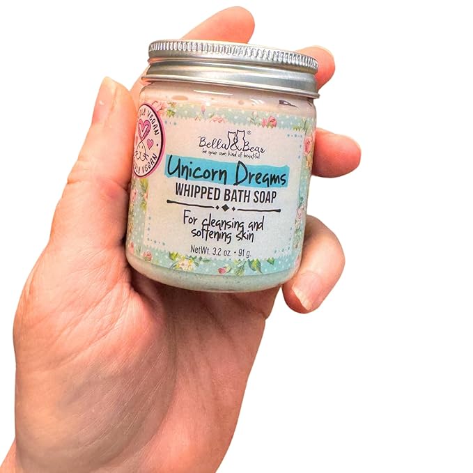 Bella & Bear Unicorn Dreams Whipped Bath Soap - Travel Size 3.2oz mango & pineapple with a hint of vanilla