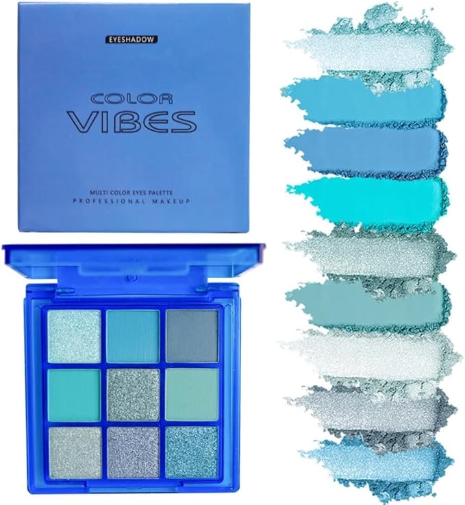 URQT 4 Pack/Set Eyeshadow Palette Set - Rich Colors Eye Makeup Kit, Black, Blue, Green, Purple Eyeshadow Shades, Natural Nude Matte Shimmer Glitter Naked Eye Shadow Pallete Set