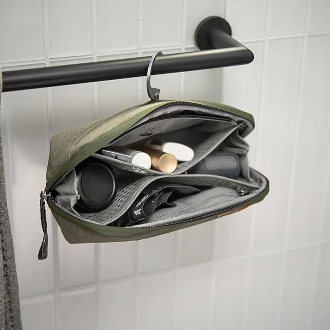 Peak Design Small Wash Pouch, Sage, Weatherproof Travel Toiletry Bag, Upright or Hanging Toiletries Kit with Pockets, Magnetic Toothbrush Pocket, Wide UltraZip Opening, Toiletry Bag for Men and Women
