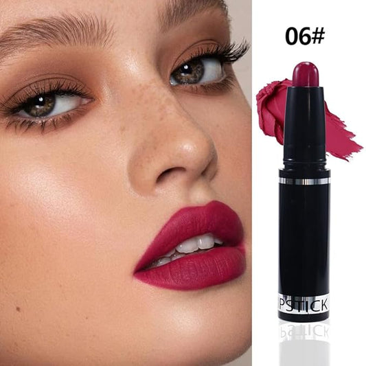 Purple Red Matte Lipstick Crayon Pencil Set,Velvet Lip Stick for Women 24 Hour Long Lasting Waterproof Lip Liner,Magic Lipstick 24 Hours Original Lip Liner Makeup Stain Long Lasting Waterproof