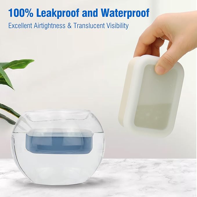 Compact Leakproof Travel Soap Case, Shatterproof Silicone Travel Soap Container with Draining Pad, Great for Outdoor, Camping, Gym (Off-White)