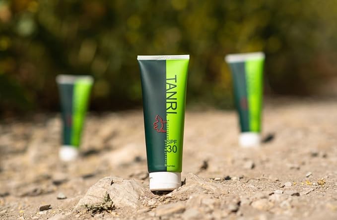 TANRI Mineral Sunscreen SPF30; Reef Safe Sunscreen for Face & Body, Zinc Oxide with Zero White Cast, SPF30 Sunblock for Hiking, Running and Outdoor Sports; 3 fl. oz. (2-Pack)