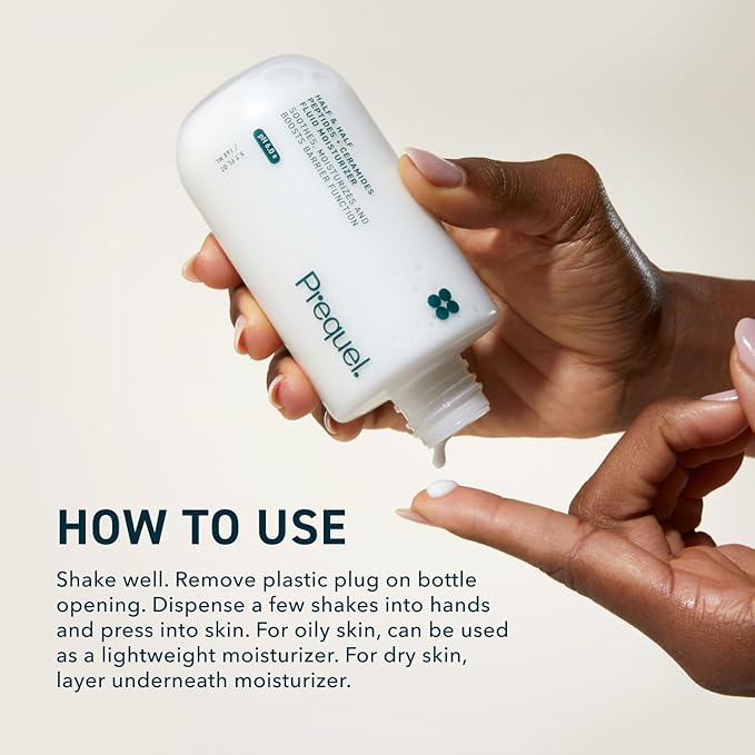 Prequel Skin Half and Half Fluid Moisturizer Face Cream. Lightweight Ceramide Peptide Lotion for All Skin Types, including Dry and Sensitive. Hydrating Facial Cream for Women and Men