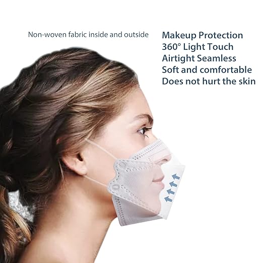 KN95 Face Masks for Adults 50 Pack, Individually Wrapped, 5-Ply White Disposable Face Mask Against PM 2.5 Smoke & Dust, Filtration Efficiency 95%