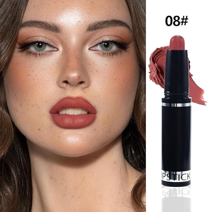 Nude Brown Matte Lipstick Crayon Pencil Set,Velvet Lip Stick for Women 24 Hour Long Lasting Waterproof Lip Liner,Magic Lipstick 24 Hours Original Lip Liner Makeup Stain Long Lasting Waterproof