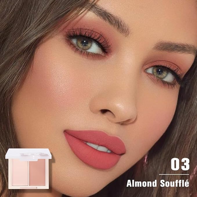 AMY'S DIARY Matte Eyeshadow, Nude Pink Eyeshadow, Ultra-fine Lightweight Powder, Multiuse Blendable Eye shadow and Blush Makeup, Daily Matte Warm Tone Eyes Makeup, Half Pink (03#)