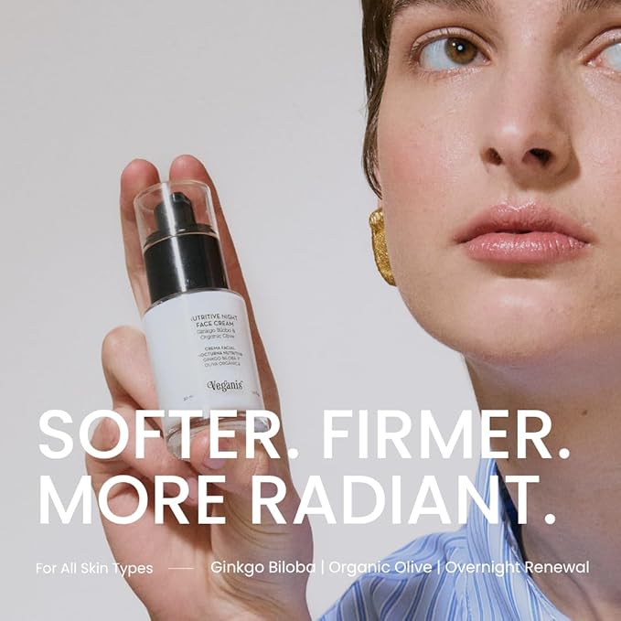 Night Cream for Face – PM Moisturizer with Ginkgo Biloba – Nourishing Nighttime Formula for Smooth, Hydrated Skin – 1.7 Fl Oz