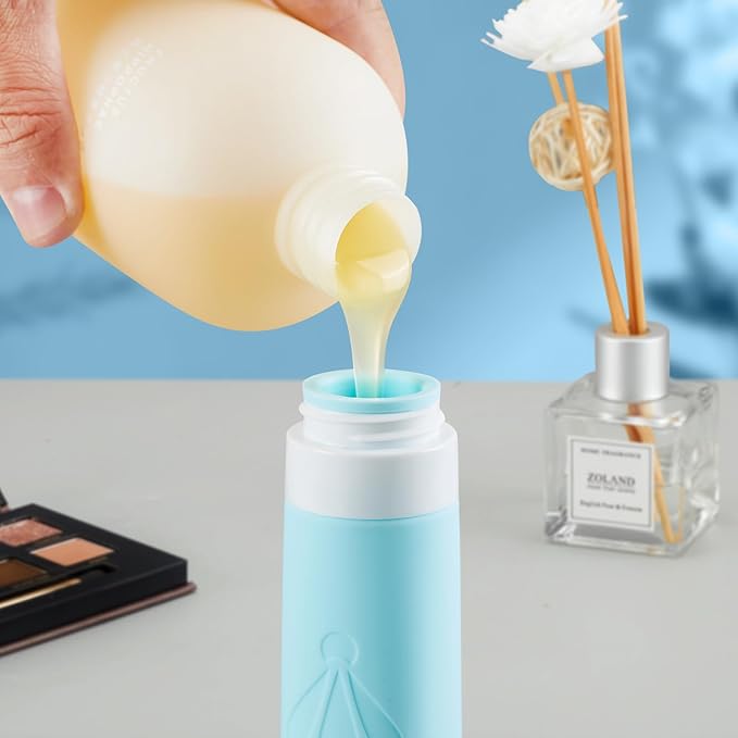 INSFIT Travel Bottles for Toiletries, TSA Approved 3oz Travel Size Containers, BPA Free Leak Proof Squeezable Silicone Tubes for Shampoo Conditioner Lotion Soap with Labels