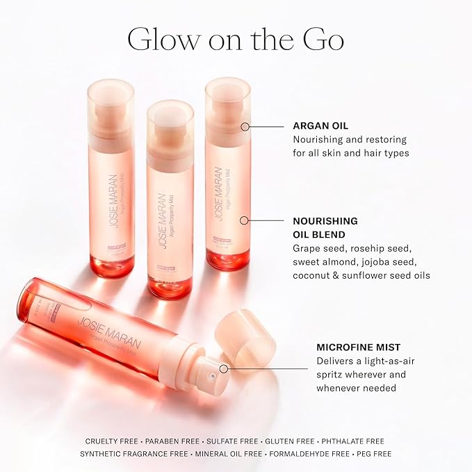 Josie Maran Argan Layering Kit - Whipped Argan Oil Body Butter Gift Set with Prosperity Body Mist - All Over Body Glow, Intense Hydration & Absorbs Quickly - Vanilla Pear (2 Piece Set)