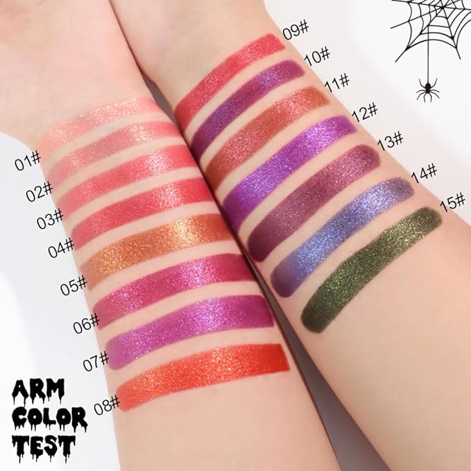 Kaely Glitter Metallic Lipstick, Shimmer Metallic Lipsticks for Women, High Pigmented Lip Gloss Long Lasting Waterproof Smudge Proof 24 Hour, Halloween Makeup, Vegan & Cruelty-Free, 11