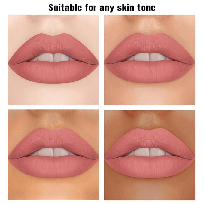 Pink Matte Lipstick Crayon Pencil Set,Velvet Lip Stick for Women 24 Hour Long Lasting Waterproof Lip Liner,Magic Lipstick 24 Hours Original Lip Liner Makeup Stain Long Lasting Waterproof