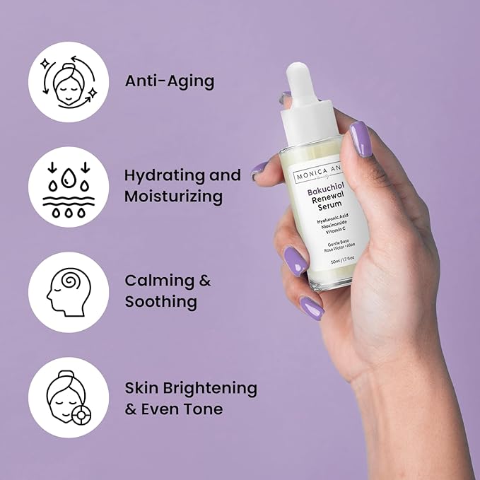Bakuchiol Serum – Retinol Alternative with Hyaluronic Acid, Niacinamide & Vitamin C – Anti-Aging, Brightening, Hydrating Face Serum for Fine Lines & Wrinkles (1.7 fl oz)