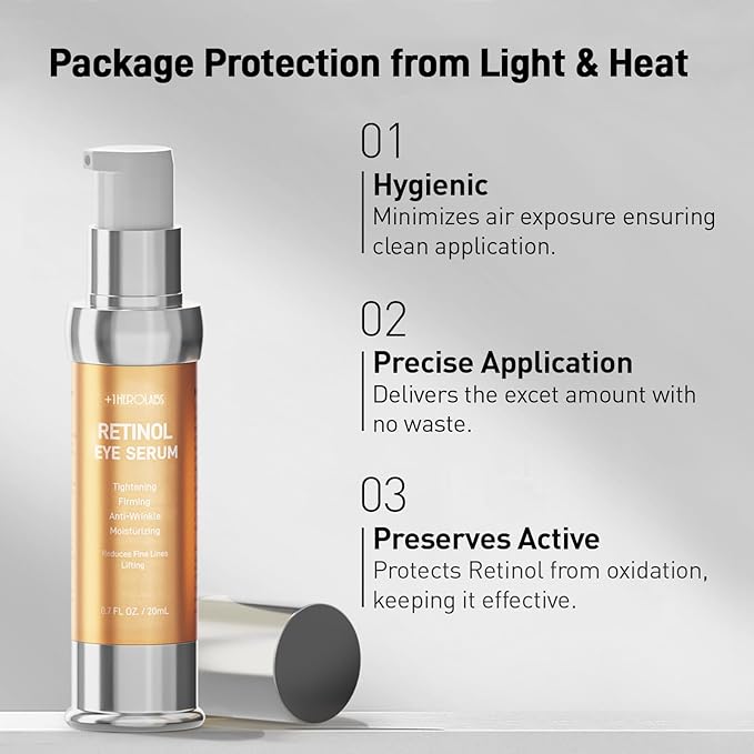 Eye Cream for Anti-Aging & Wrinkles – Firming, Hydrating & Repairing Eye Serum with Retinol, Niacinamide, Hyaluronic Acid, Vitamin E & Bifida Ferment Lysate, 0.7 Fl Oz (Pack of 2)