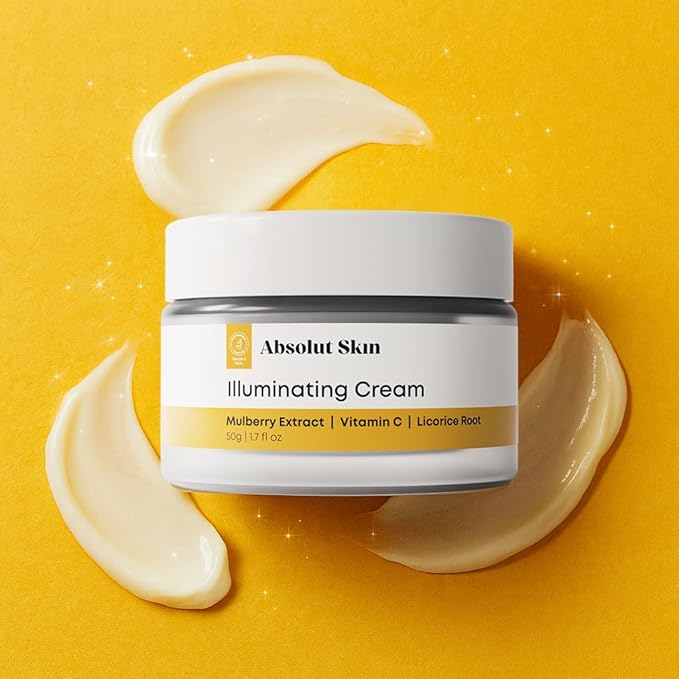AbsolutSkin Illuminating Cream – Skin Brightening Moisturizer with Vitamin C, Mulberry & Licorice Extract – Hydrates & Evens Tone – 50ml